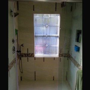 stained glass window bathroom shower privacy beveled     