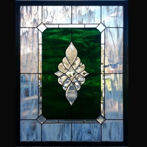 stained glass window beveled color green privacy     