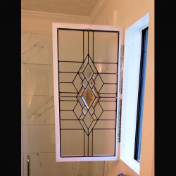 stained glass window bathroom privacy window bevels     