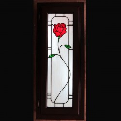 stained glass kitchencabinet bathroom cabinet insert color rose flower
