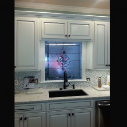 Kitchen Window Over Sink Beveled stained glass 